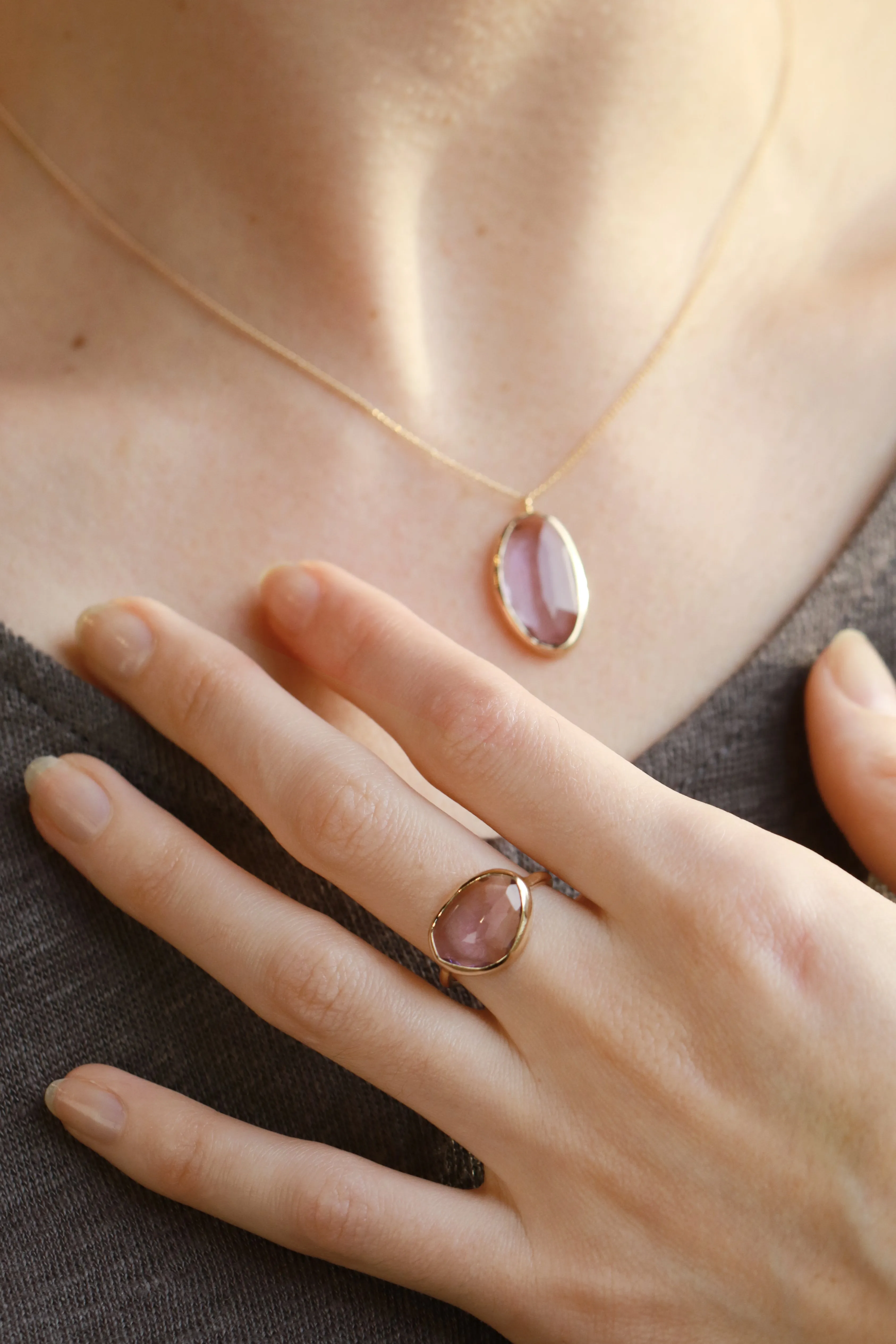 Freeform Amethyst Ring