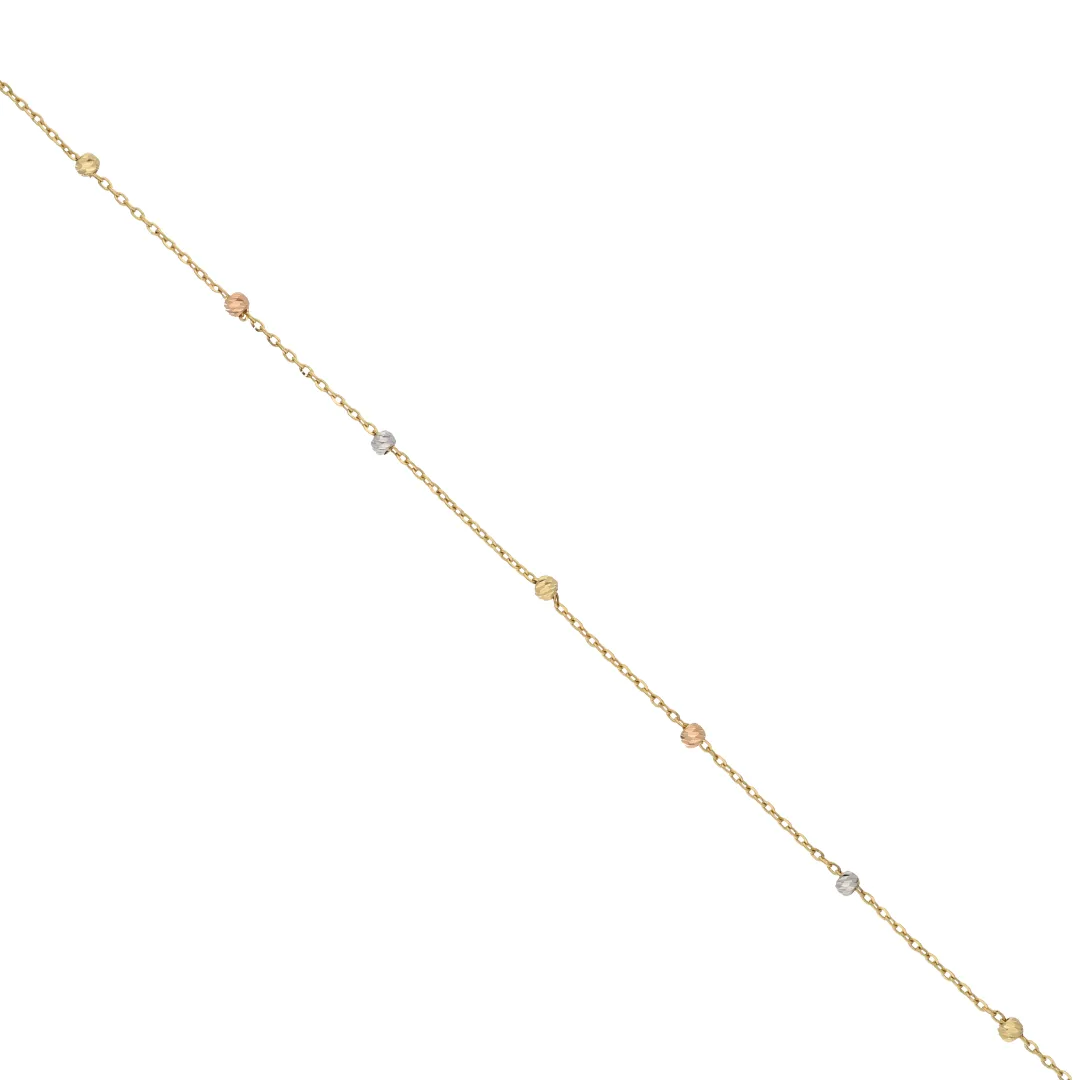 Gold Round Stud Shaped Bracelet 18KT - FKJBRL18K9383