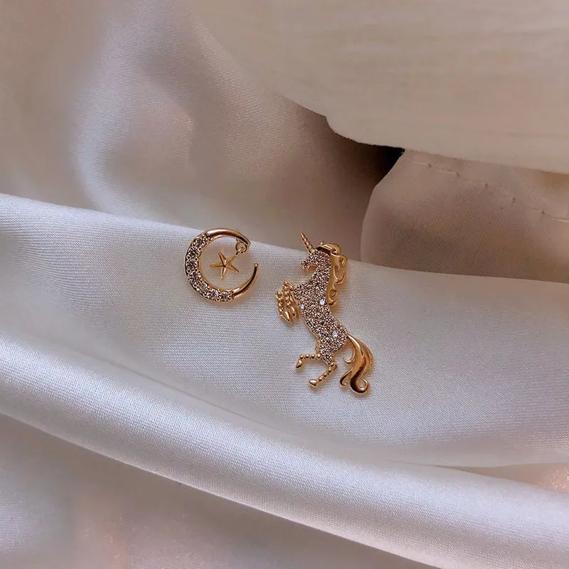 Gold Unicorn Earrings