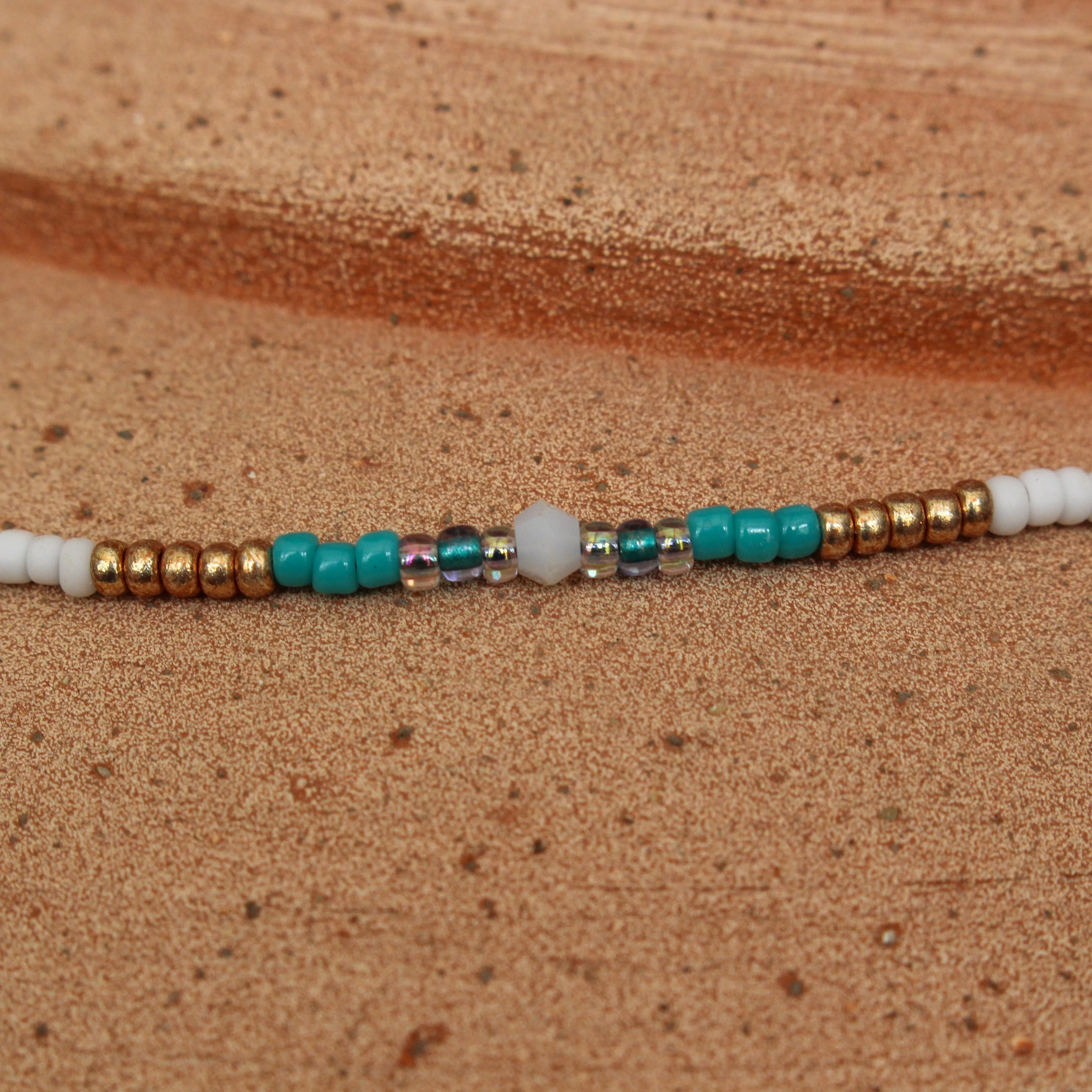 Golden Turquoise Beaded Necklace