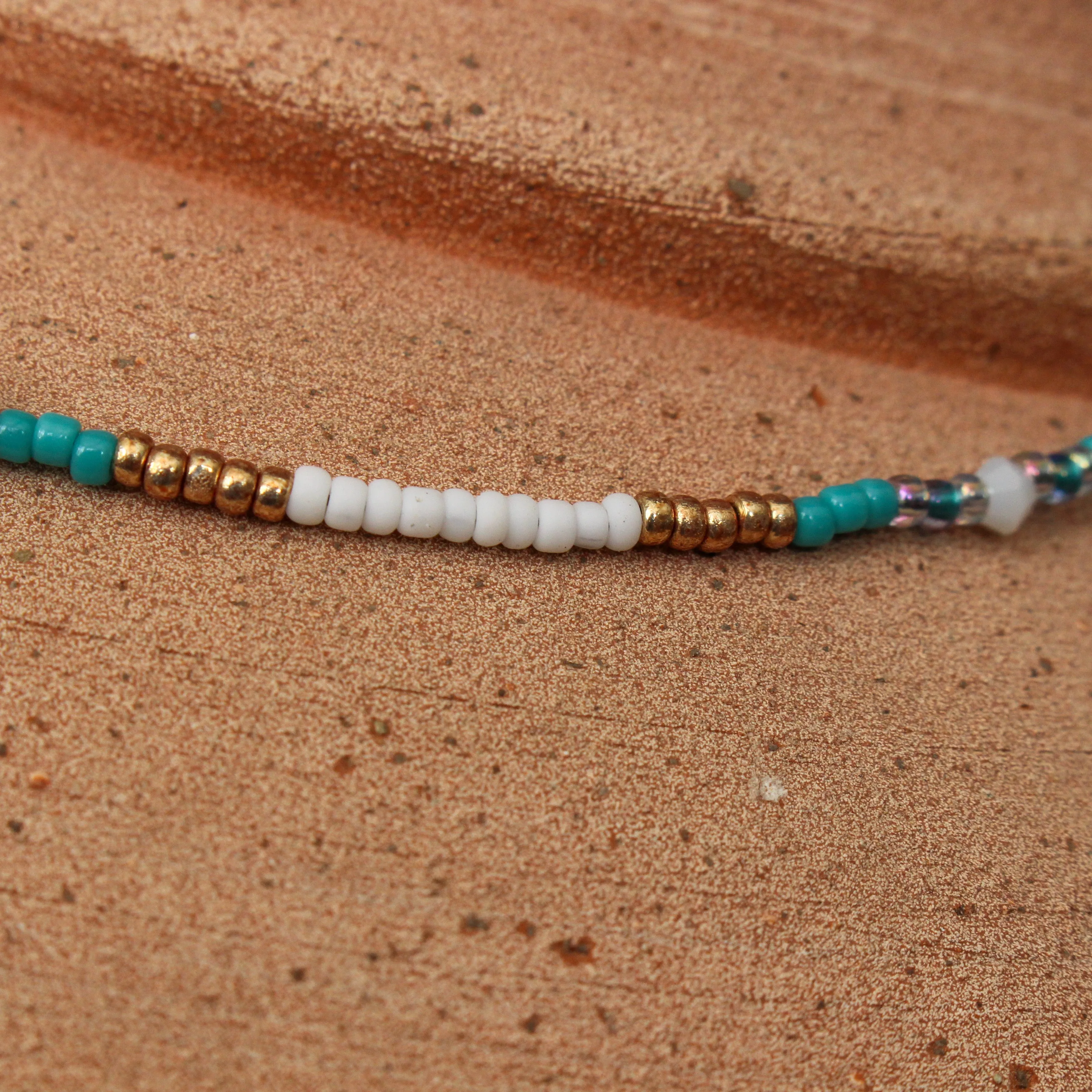 Golden Turquoise Beaded Necklace