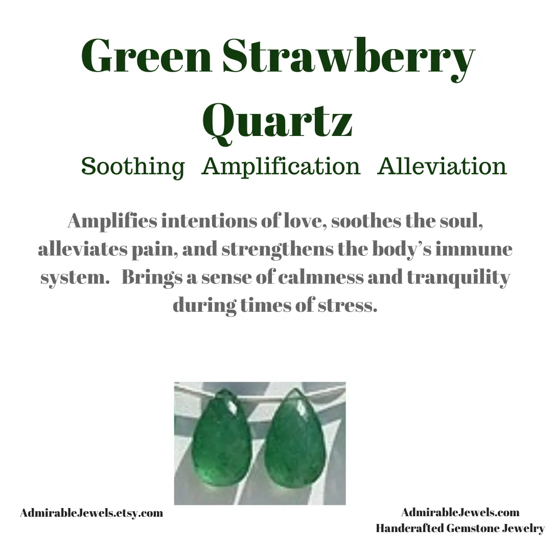 Green Strawberry Quartz Briolette Necklace