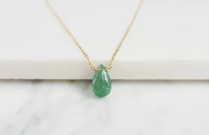 Green Strawberry Quartz Briolette Necklace