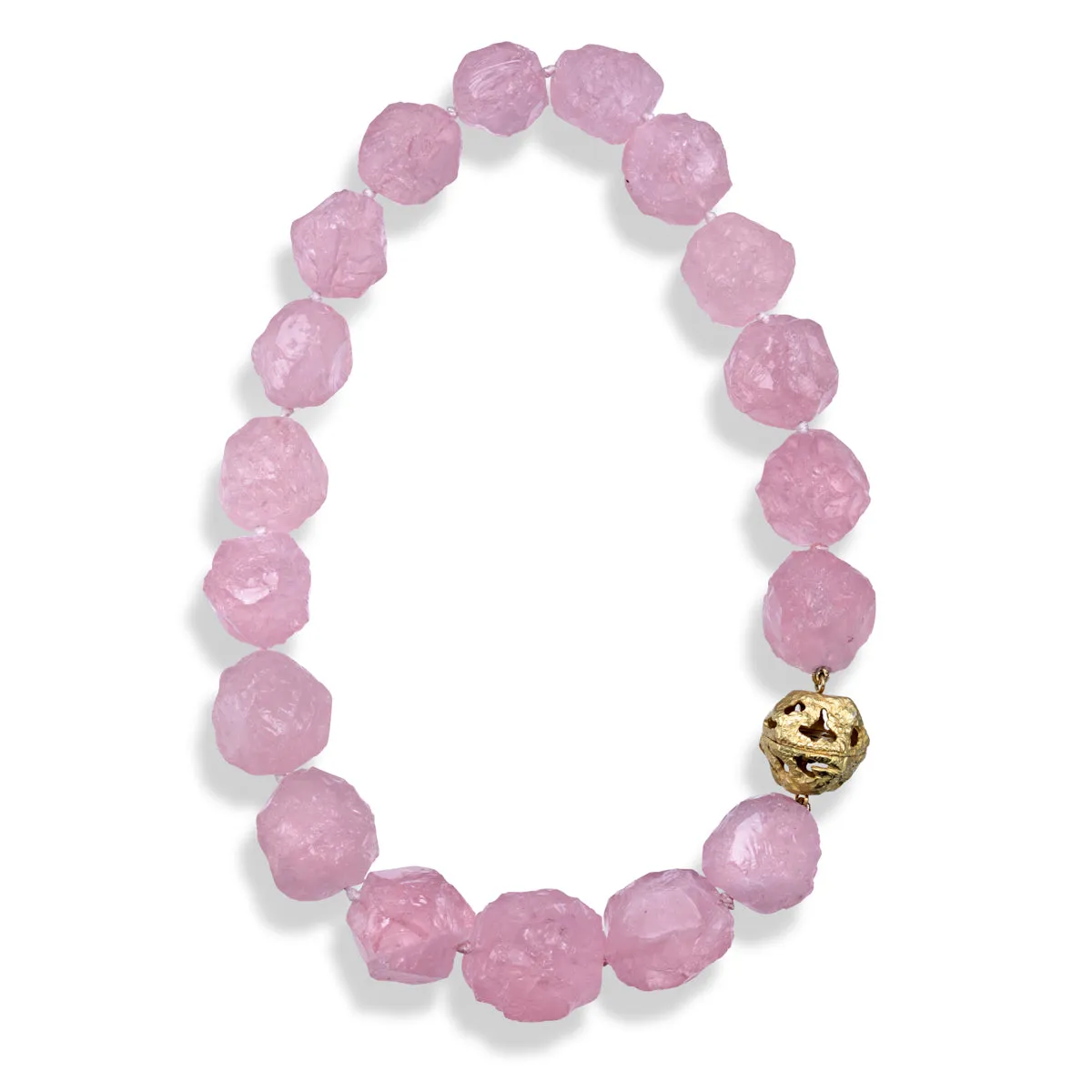 Hammered Rose Quartz Necklace