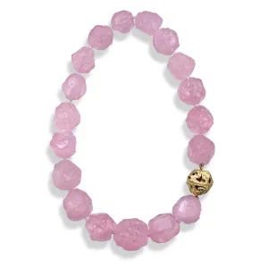 Hammered Rose Quartz Necklace