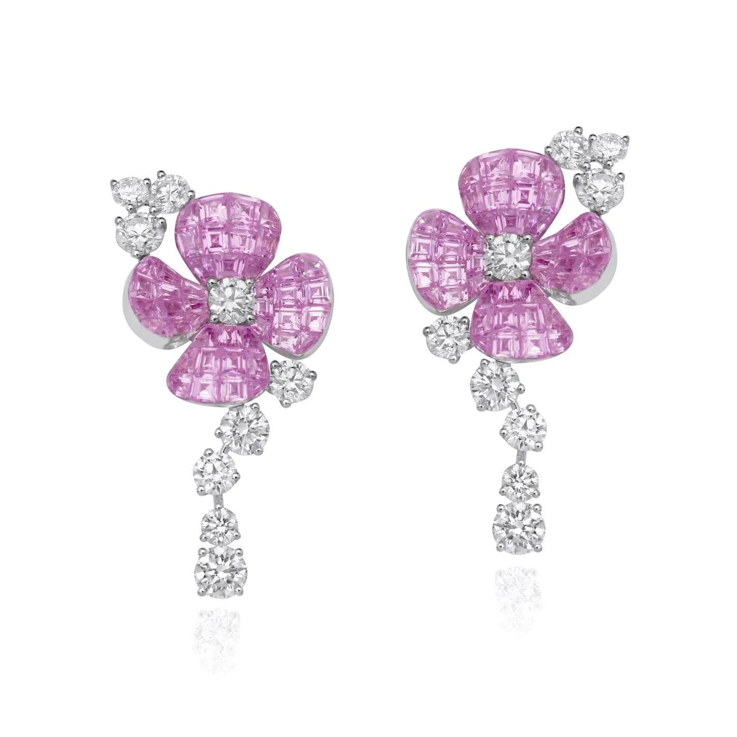 Hortensia Pink Sapphire Earrings