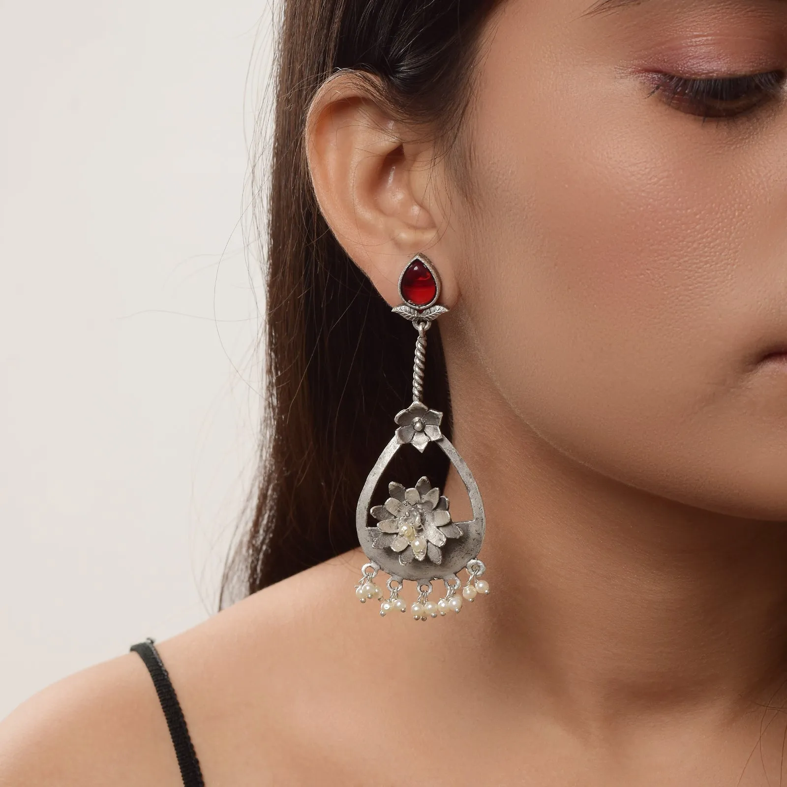 Madhavi Floral Dangler Earrings