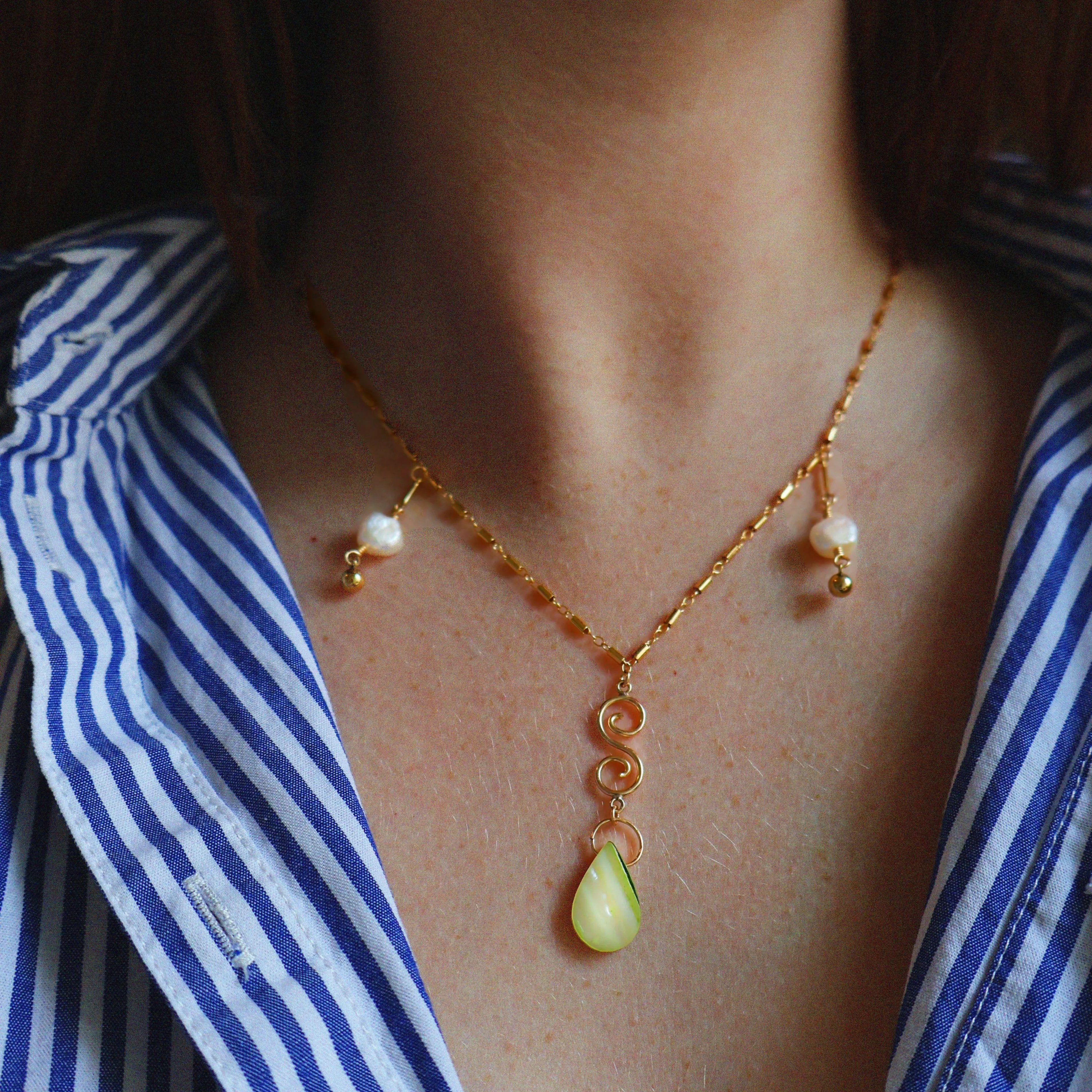 Marina Swirl Drop Necklace