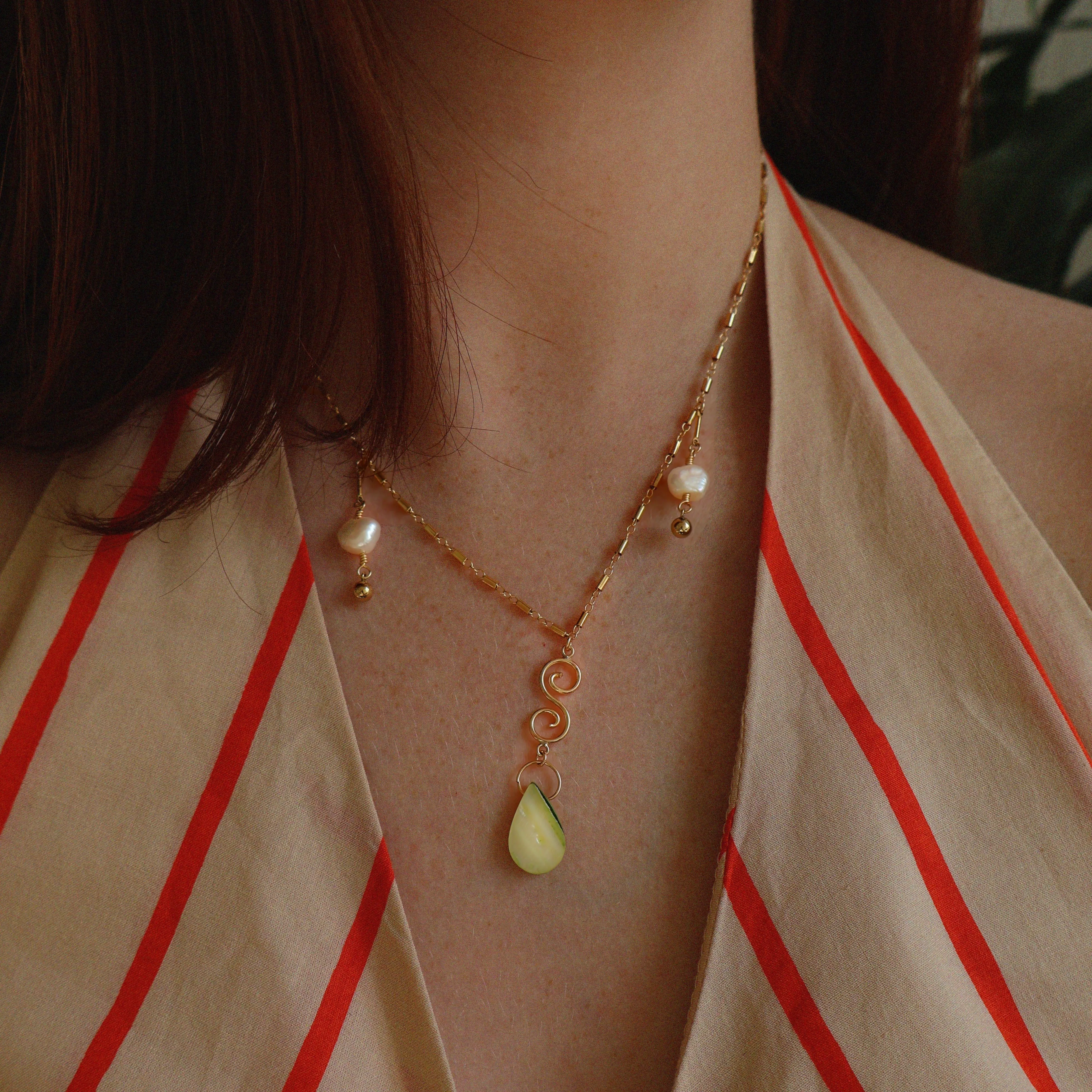 Marina Swirl Drop Necklace
