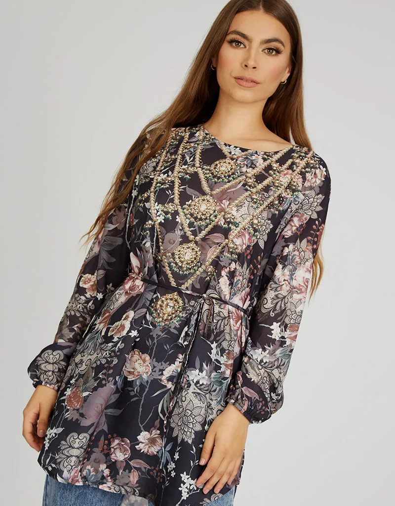 Maysa Beaded Loop Blouse