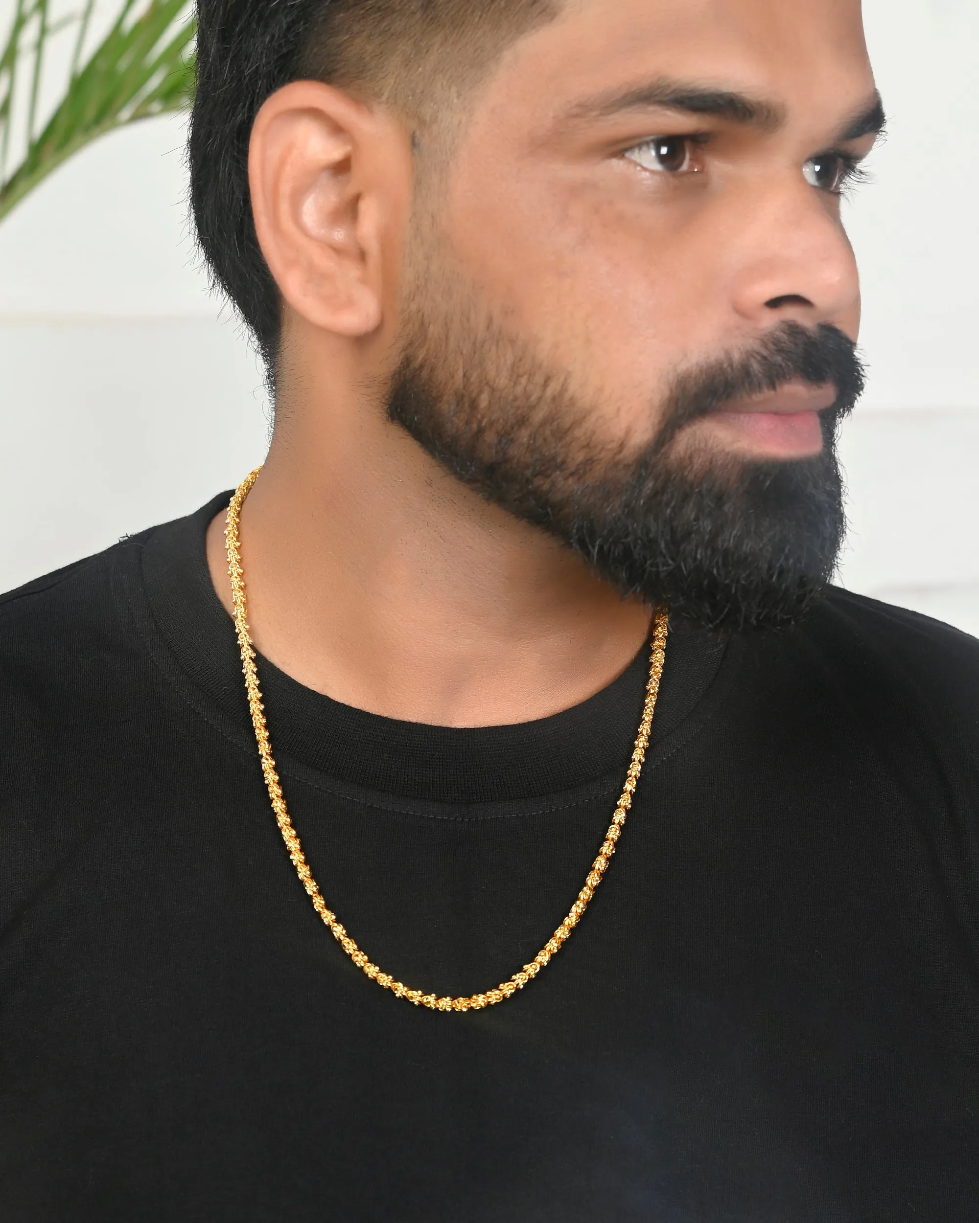 Men's Gold Plated Evil Eye Men Designer Chain - Voj
