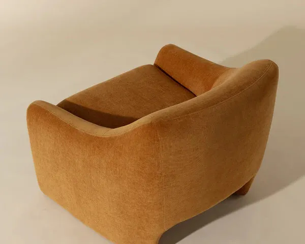 Mid-Century Style Tight Back Amber Gold Lounge Chair