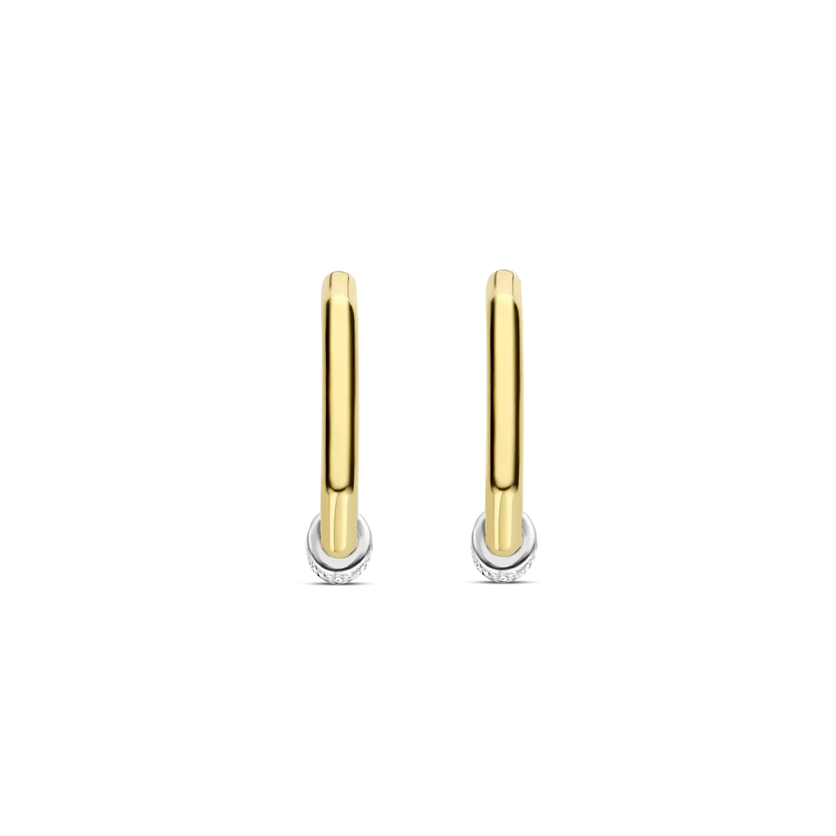 Milano Rectangular Hoop Earrings - Gold - 7919ZY