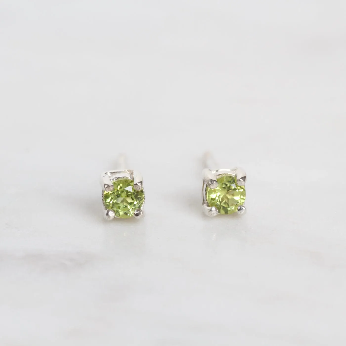 Mini Peridot Post Earring