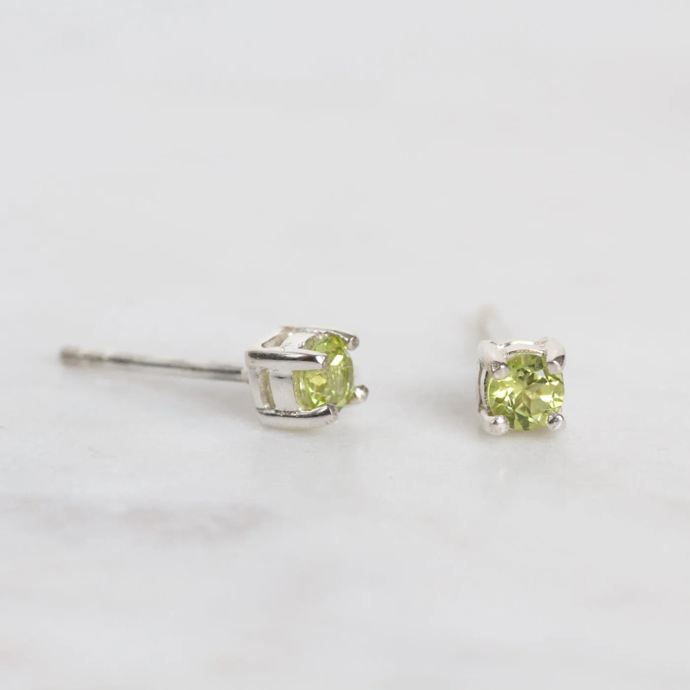 Mini Peridot Post Earring