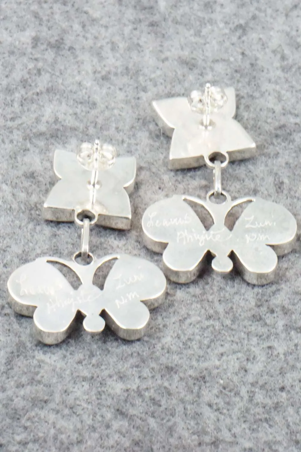 Multi Stone Inlay & Sterling Silver Earrings - Leavus Ahiyite