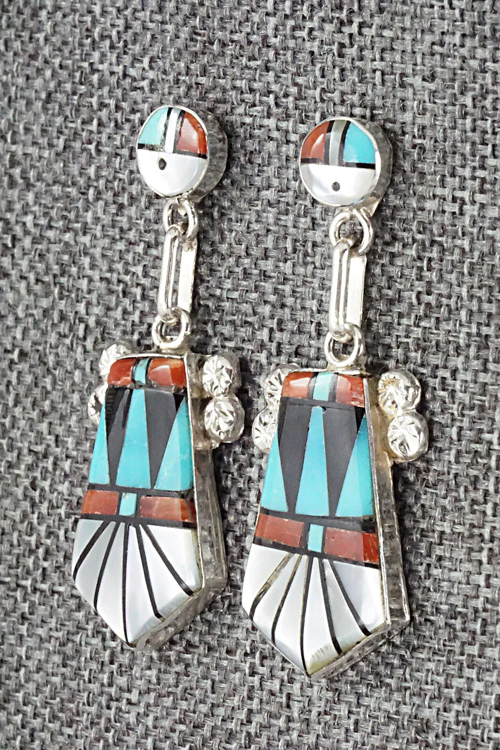 Multi Stone Inlay & Sterling Silver Earrings - Ola Eriacho