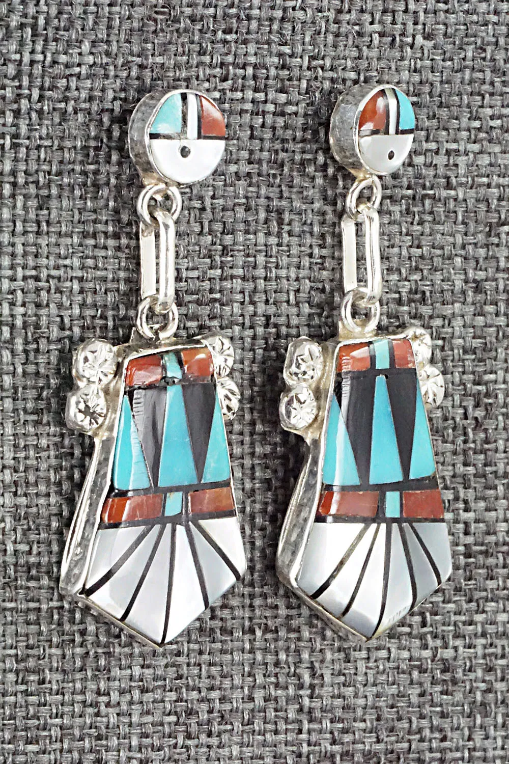Multi Stone Inlay & Sterling Silver Earrings - Ola Eriacho