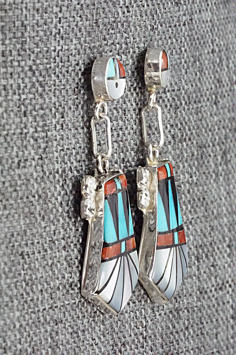 Multi Stone Inlay & Sterling Silver Earrings - Ola Eriacho
