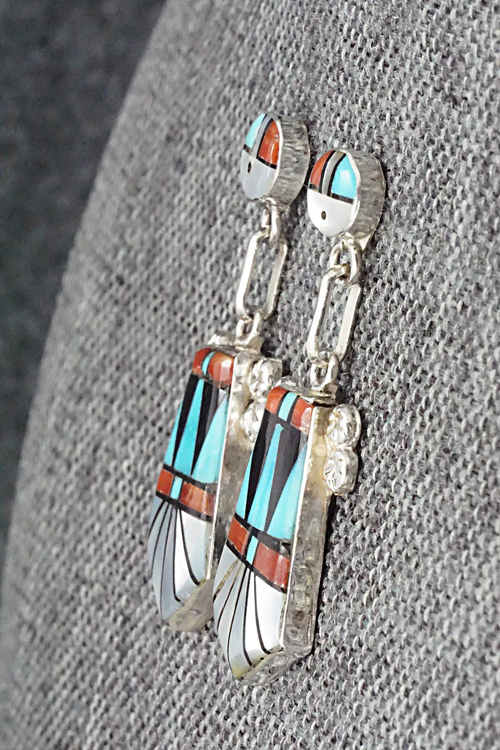 Multi Stone Inlay & Sterling Silver Earrings - Ola Eriacho