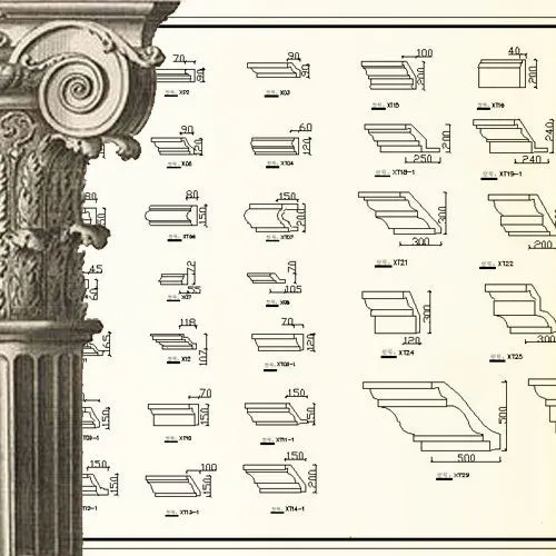 Ornamental Parts of Architecture -☆Architectural Decorative CAD Blocks☆ V.8
