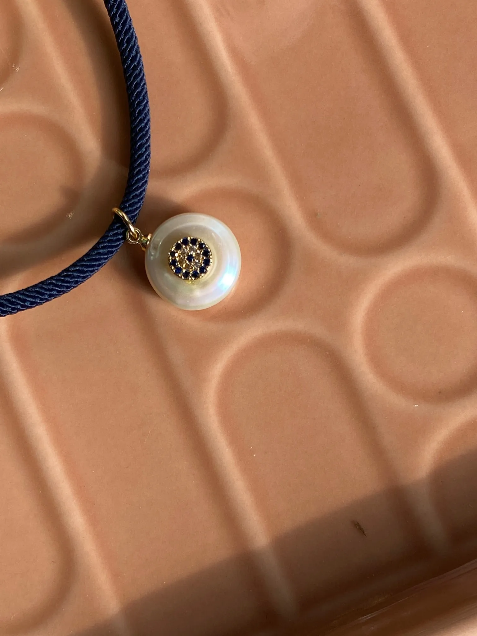 Pearl Charm Bracelet | Navy
