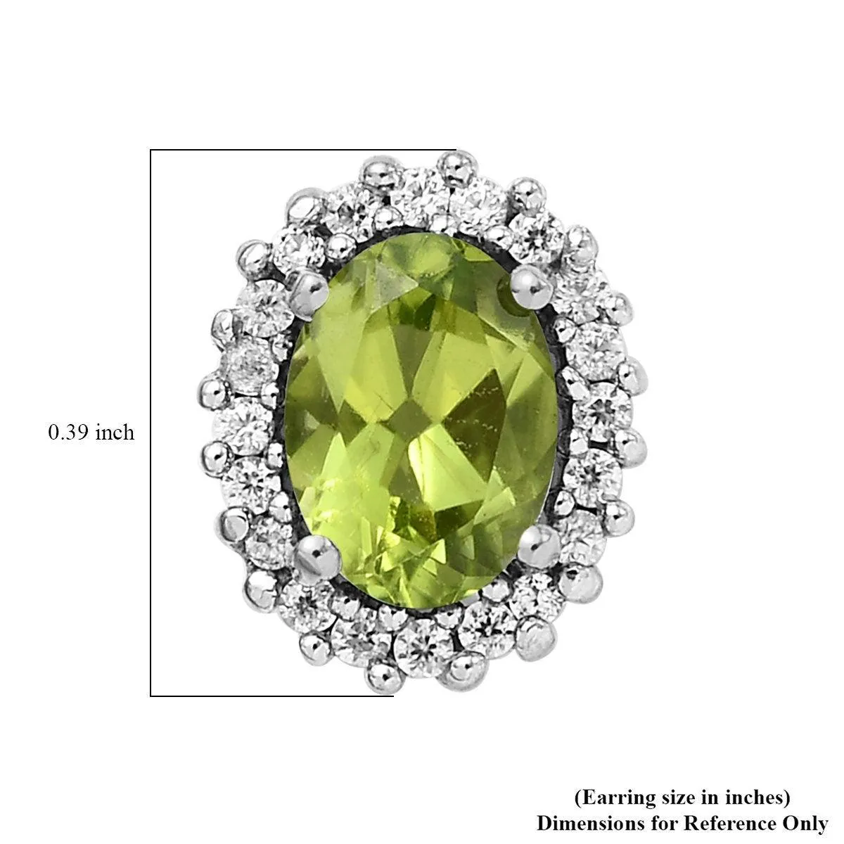 Peridot Studs, August birthstone earrings, 925 Silver Stud , Halo Stud Earring, Oval Studs, Halo Earrings , Halo Bridal Studs
