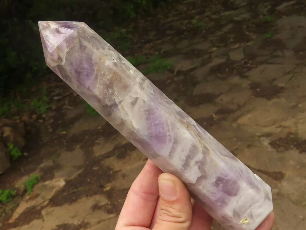 Polished Extra Large Dream Amethyst Towers x 2 From Madagascar