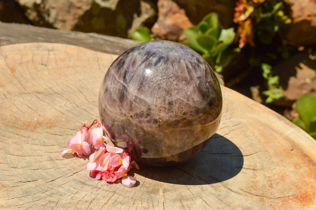 Polished Extra Large Smokey Flower Amethyst Sphere x 1 From Madagascar