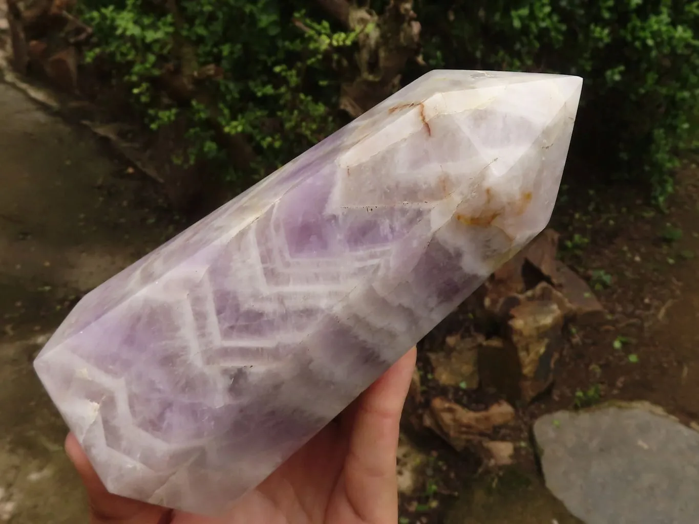 Polished Large Dream Amethyst Point x 1 From Madagascar