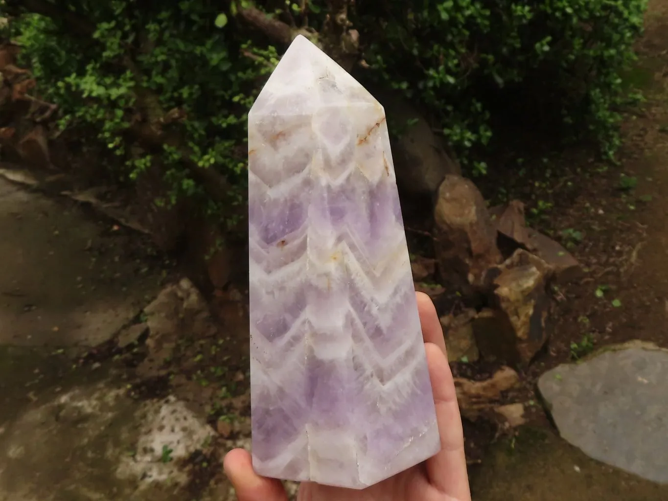 Polished Large Dream Amethyst Point x 1 From Madagascar
