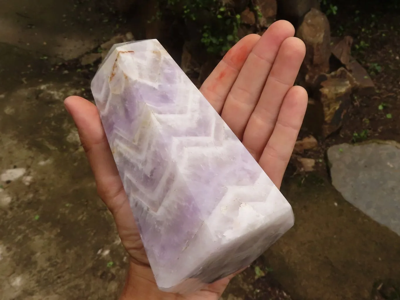 Polished Large Dream Amethyst Point x 1 From Madagascar