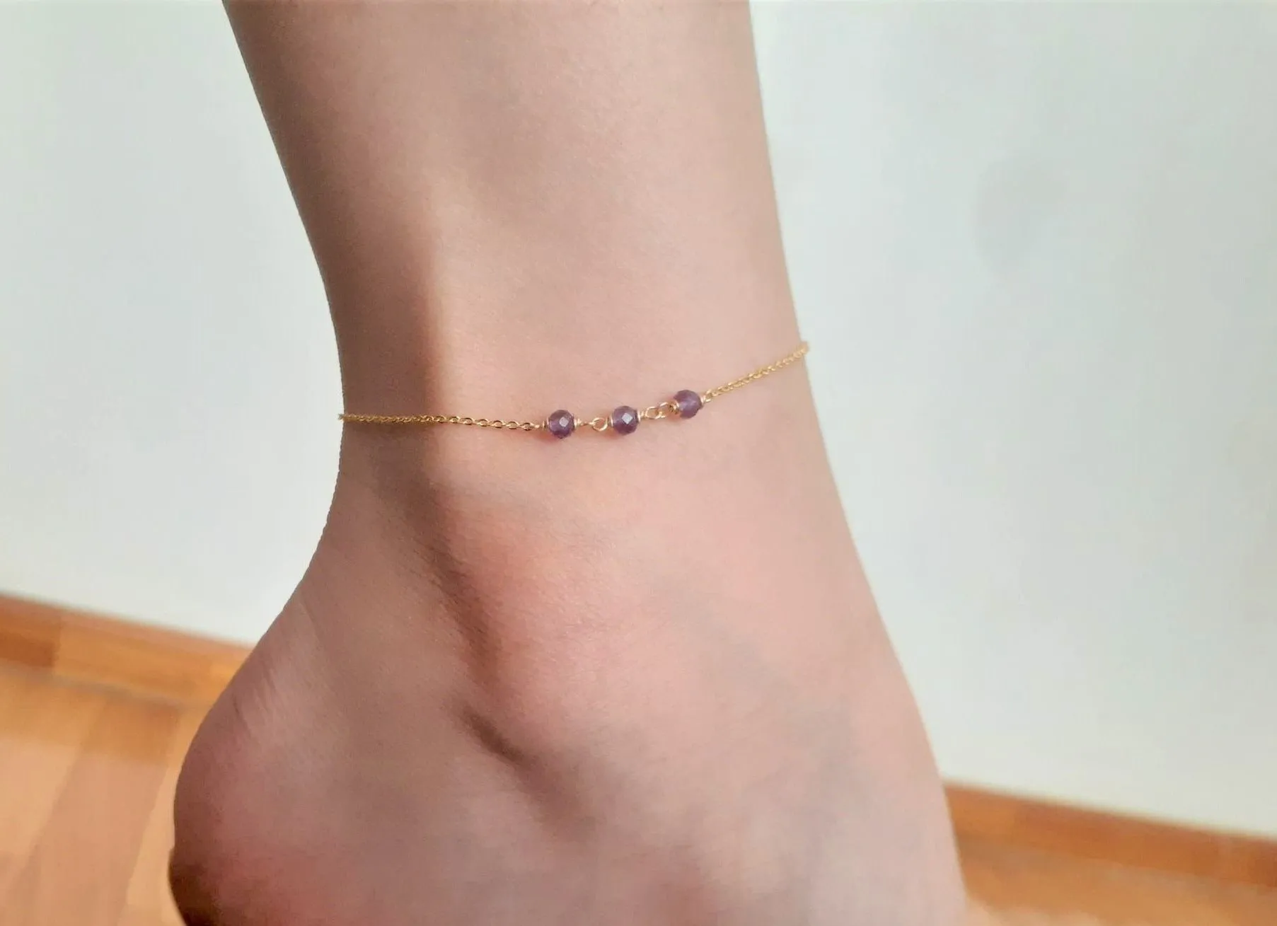 Purple Amethyst Anklet