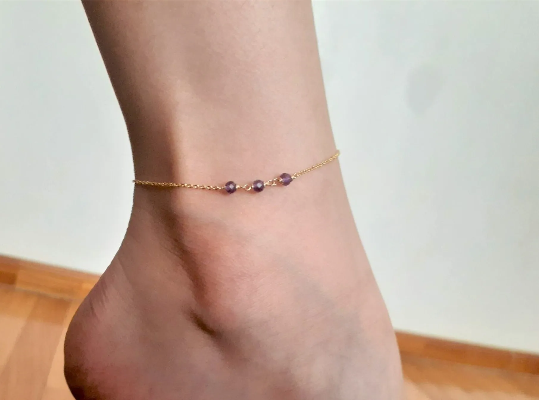 Purple Amethyst Anklet