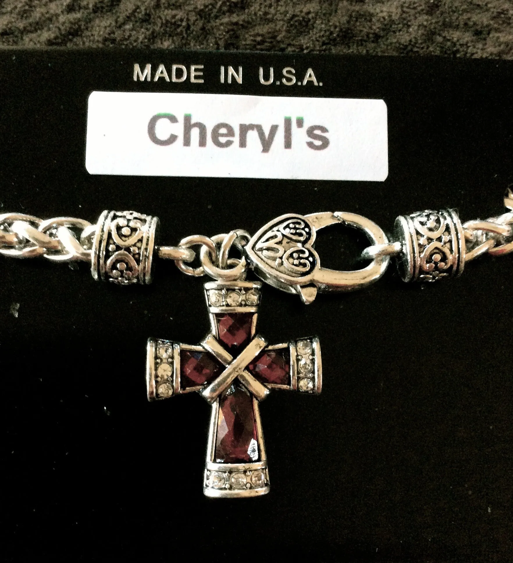 Red Cross Clasp Bracelet