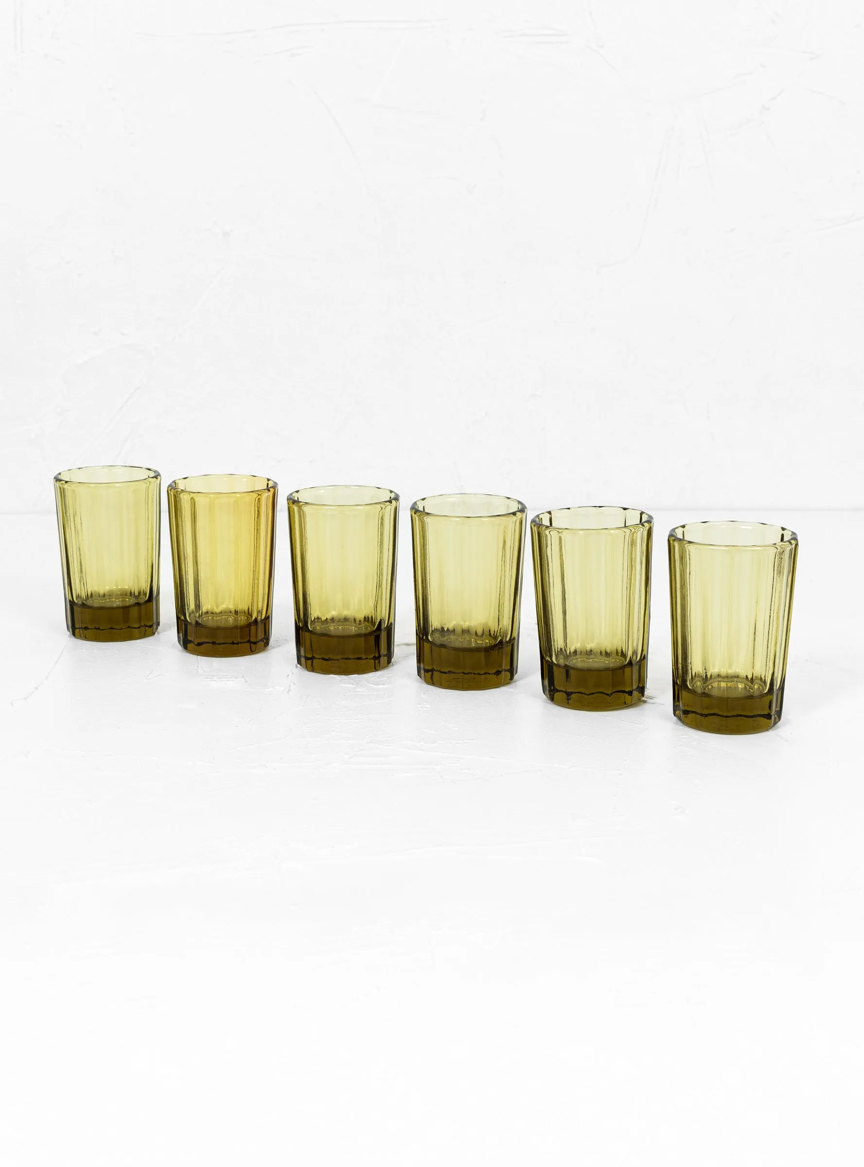 Reed Drinking Glass Set Amber