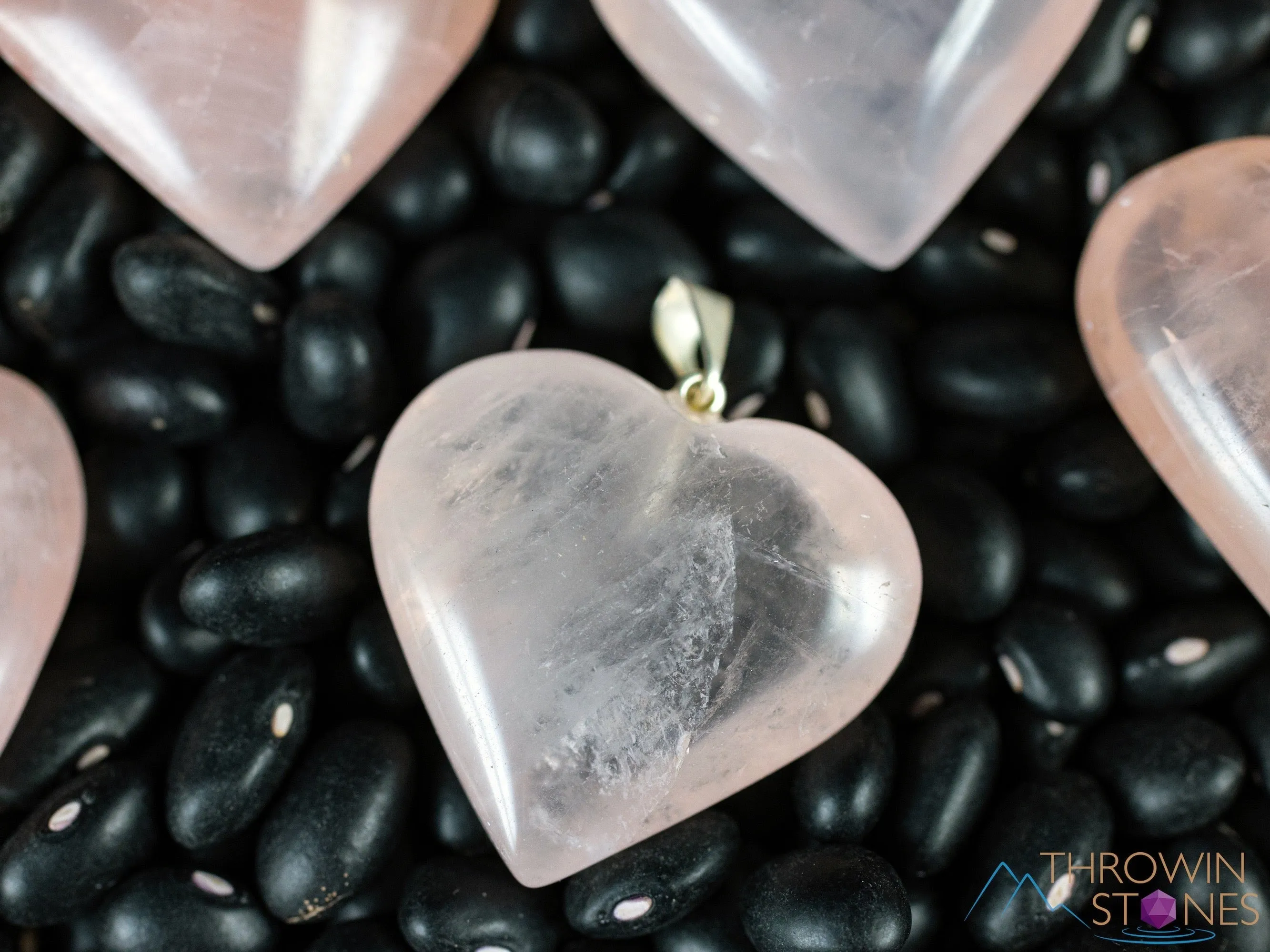 ROSE QUARTZ Crystal Heart Pendant - Crystal Pendant, Birthstone, Handmade Jewelry, Healing Crystals and Stones, E0986