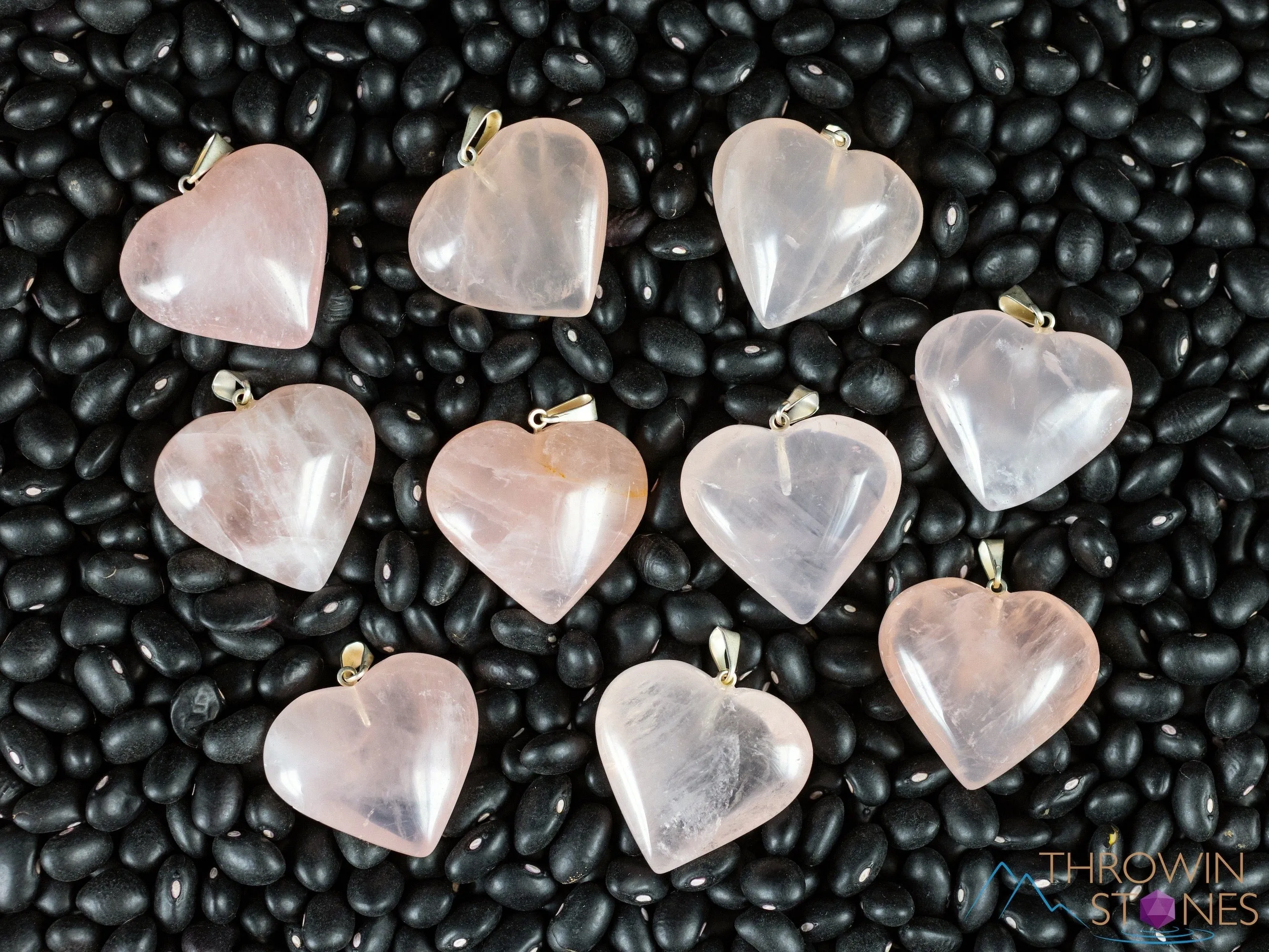 ROSE QUARTZ Crystal Heart Pendant - Crystal Pendant, Birthstone, Handmade Jewelry, Healing Crystals and Stones, E0986