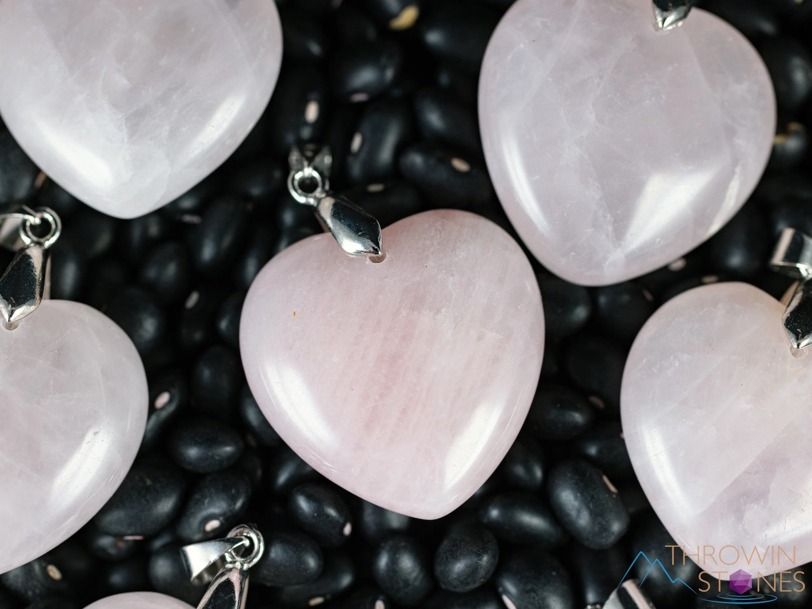 ROSE QUARTZ Crystal Heart Pendant - Crystal Pendant, Birthstone, Handmade Jewelry, Healing Crystals and Stones, E0986