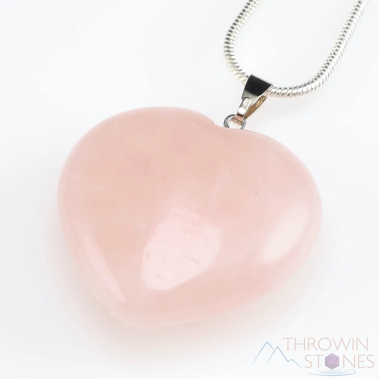 ROSE QUARTZ Crystal Heart Pendant - Crystal Pendant, Birthstone, Handmade Jewelry, Healing Crystals and Stones, E0986