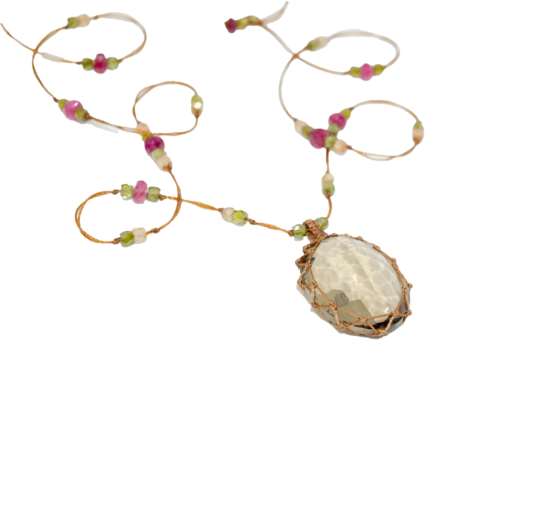 Short Tibetan necklace - Smoky Quartz