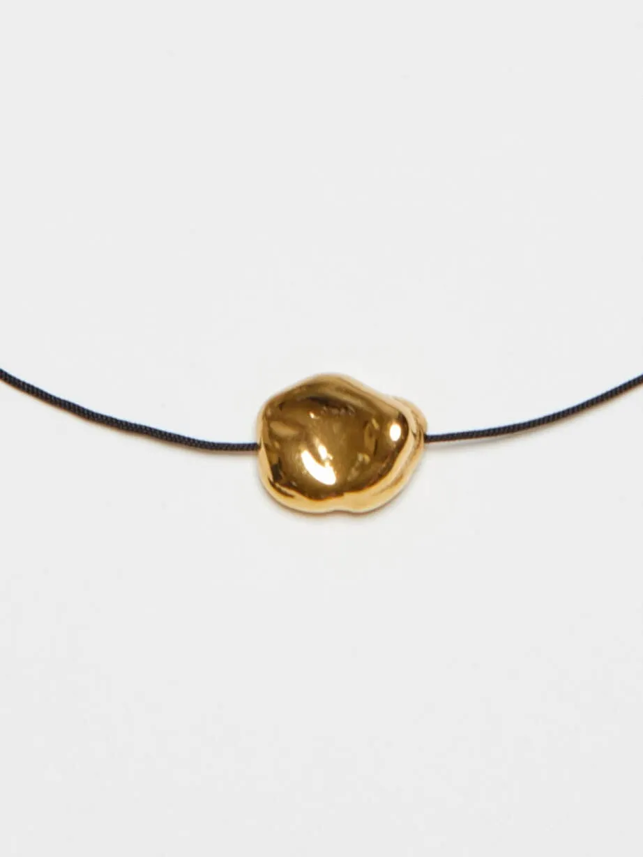 Single Gold Pearl Necklace