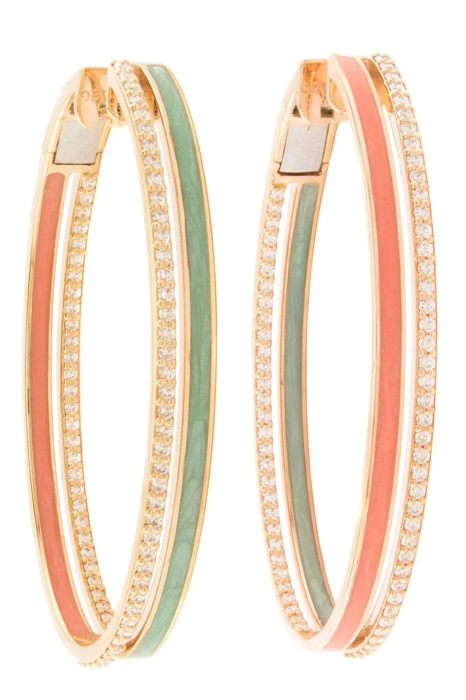 Spectrum Paraiba and Coral Hoop Earrings