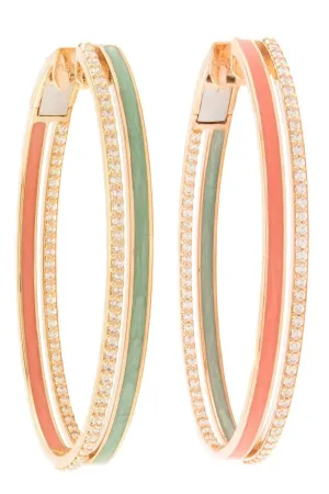 Spectrum Paraiba and Coral Hoop Earrings