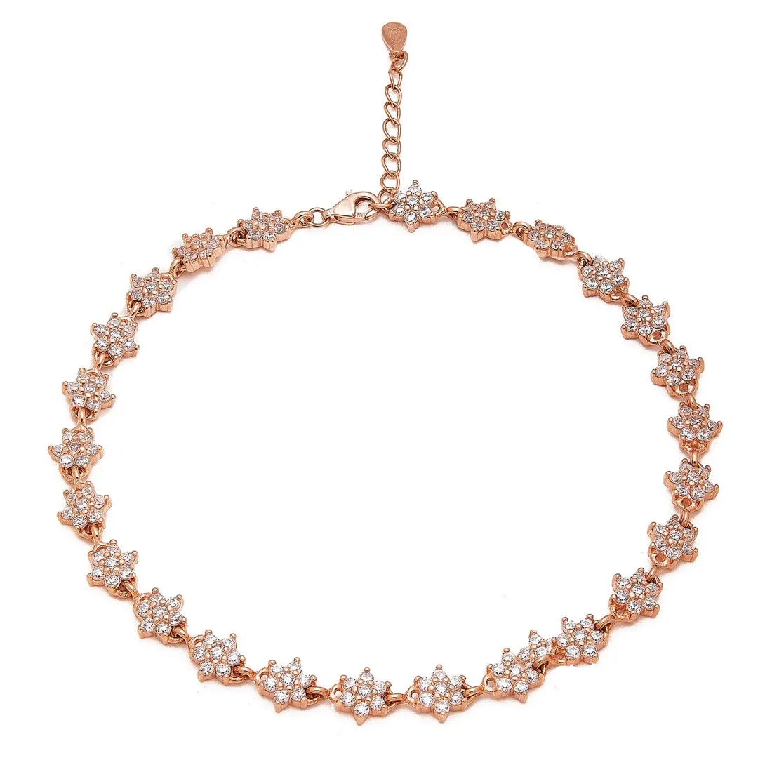 Starry Elegance Rose Gold-Plated 925 Sterling Silver Anklet