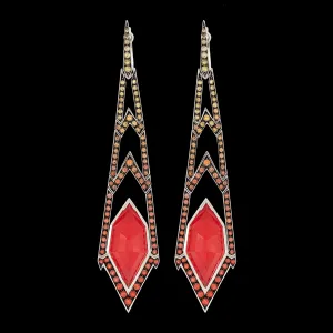 Stephen Webster Coral, Quartz & Multi-Color Sapphire Earrings