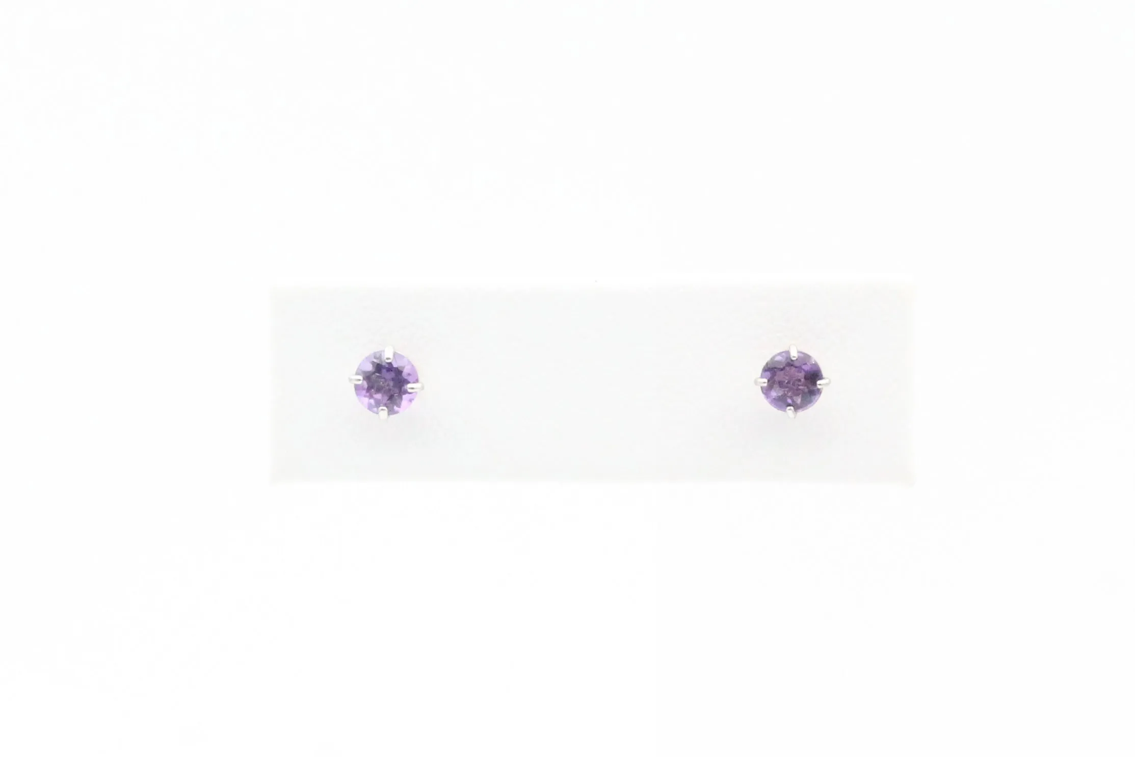 White Gold Amethyst Earrings