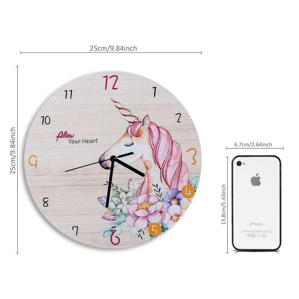 Wooden Unicorn Clock