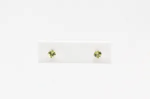 Yellow Gold Peridot Birthstone Earrings