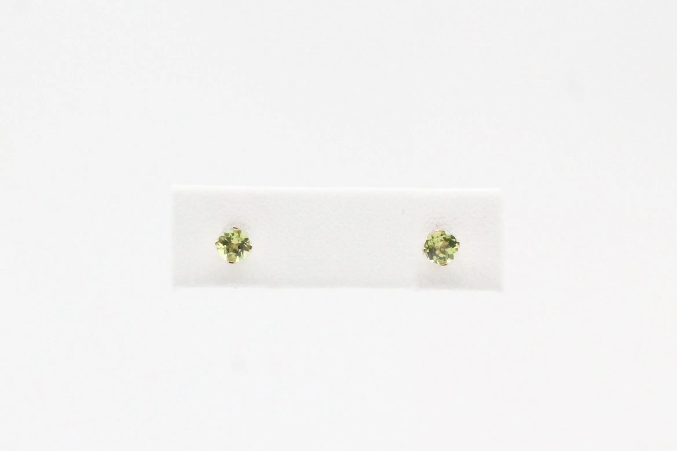 Yellow Gold Peridot Birthstone Earrings